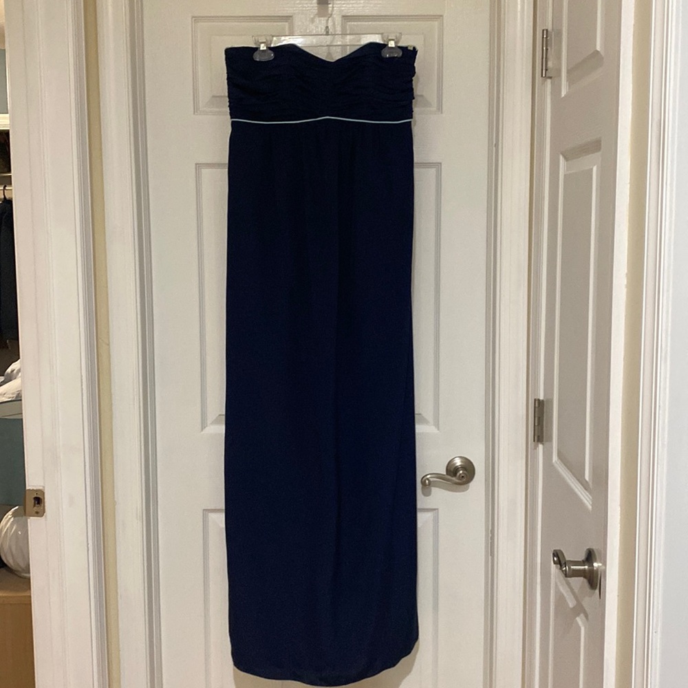 NWOT Sail to Sable Blue, Strapless, Maxi Dress